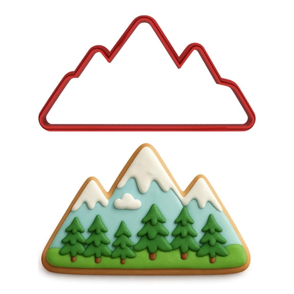 Mountains Cookie Cutter - Easy Push Design, Perfect for Baby Showers, Work Events, Birthday Celebrations, and Baking Enthusiasts (4.25 x 2.25 inches)