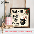 thumbnail image 6 of 2D Flat A 2D Flat Wooden Sign Measuring 8X8 Inches, Featuring a Farmhouse Christmas Theme with The Phrase 'Warm Up Here Coffee And Hot Cocoa' This Decorative Piece Is Ideal for Kitchens, Hot Cocoa, 6 of 9