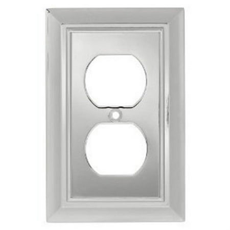 Hardware Metal Plate - Liberty Hardware 126299 Architectural Single Duplex Wall Plate, Polished Chrome