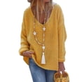 thumbnail image 1 of Pull d'Automne Tendance Confortable Haut Tricoté Décontracté Coupe Ample pour Femmes Pull d'Automne Tout-Aller, 1 of 7