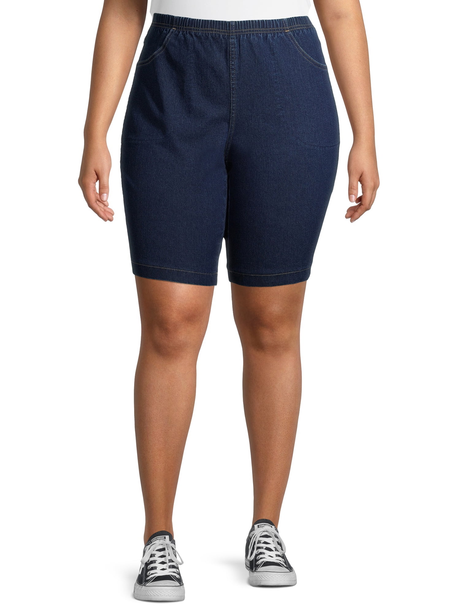 Just My Size - Just My Size Plus Size 4-Pocket Pull-On Bermuda Shorts ...