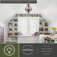 thumbnail image 3 of Beaumont 14-in W Gray and Natural Rope Farmhouse Cage Ceiling Light, 3 of 9