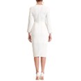 thumbnail image 3 of Allegra K Button Front Dress Women's Tweed Contrast Color Elegant Dresses, 3 of 6