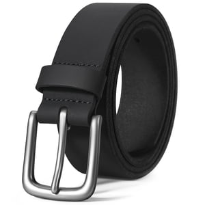 FIANMY Men's Genuine Leather Handmade Belt, Black