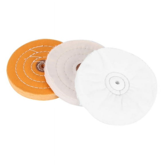 3-Piece 6-Inch Mirror Polishing Wheel Set with 1/2 Inch Arbor Hole