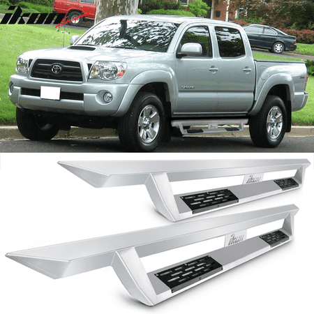 Fits 07-18 Toyota Tacoma Double Cab IKON V1 Style Steel Running Boards