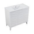 thumbnail image 4 of Cascade 36 in. White Oak Bathroom Vanity With White, 3-Hole Ceramic Sink Top, 4 of 8