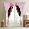 thumbnail image 5 of Erosebridal American African Black Blackout Curtains 38"Wx54"L Hot Pink Princess Window Curtains Room Cute Glitter Curtains & Drapes,Stars Love Hearts Window Treatments 2 Panels, 5 of 6