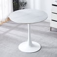 thumbnail image 7 of Modern Dining Table,24 Inch Round Table,MDF Top and Steel Base Tulip Round Kitchen Table,Coffee Table for Living Room,White Marble, 7 of 7