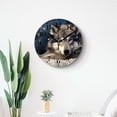 thumbnail image 4 of 16 Inch Wall Clock Battery Operated Silent Clock Decorative for Office, Kitchen, Outdoor, Living Room，Wolf on Snow Winter Landscape with Snowflake Adorable, 4 of 4