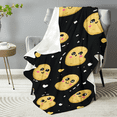 1pc Cozy Cartoon Potato Print Flannel Blanket - Soft Warm All-Season ...