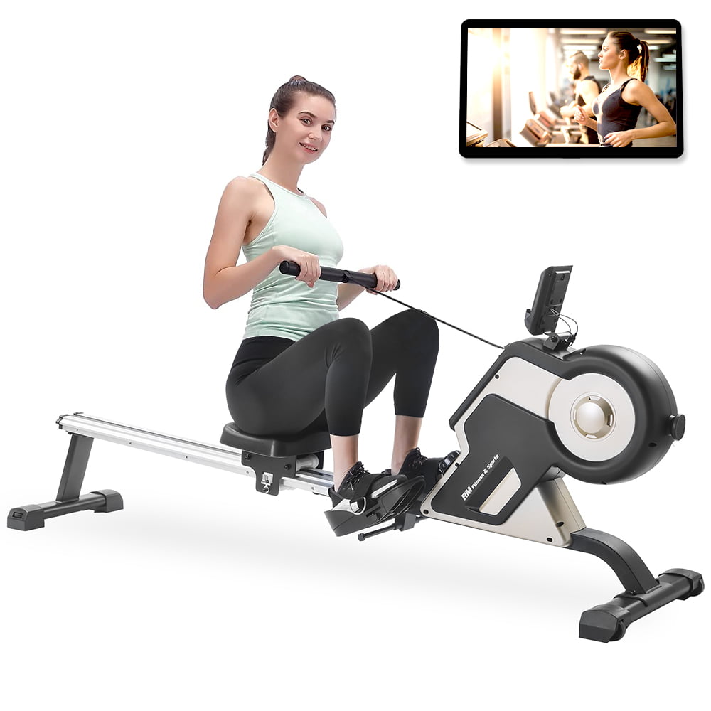 Indoor Foldable Rowing Machine With 12 Adjustable Resistance Home Gym Equipment 