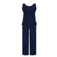 thumbnail image 4 of Wensltd Women's Summer Outfits Beach Vaction Wide Leg Pants Suit, 4 of 9