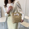 thumbnail image 3 of Bolsa Bolso de mano tejido de paja para mujer, bolso de hombro con lazo bohemio para la playa para mujer (caqui) Tmvgtek Para estrenar, 3 of 9