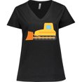 thumbnail image 3 of Inktastic Bulldozer Construction Truck Women's Plus Size V-Neck T-Shirt, 3 of 5