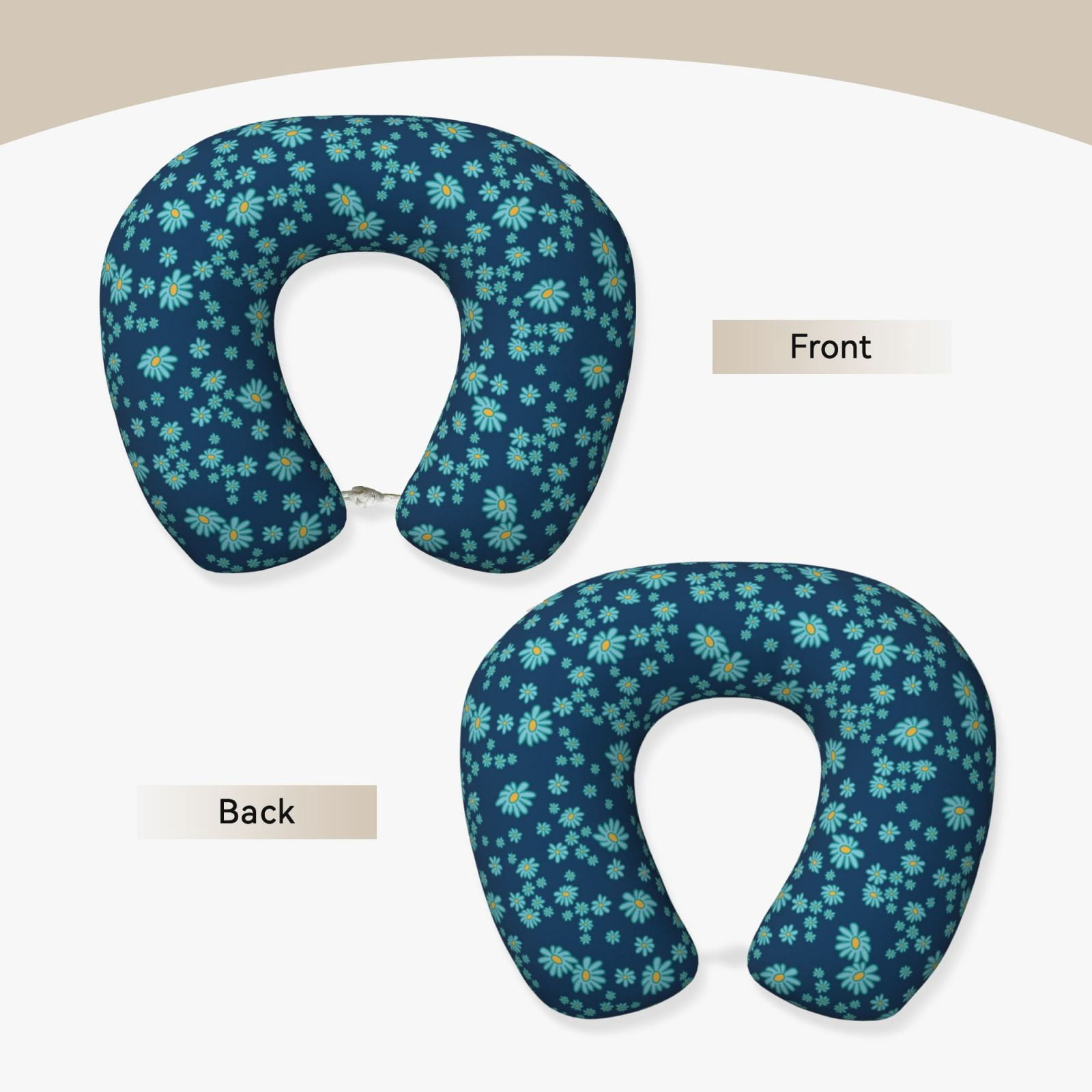 Xecao Daisies Flowers Print Memory Foam Cervical Neck Pillow Versatile U-Shaped Pillows for Home,Office,Camping,Travelling,Soft Washable Cover