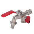 thumbnail image 1 of Double Valve Faucet 1 Inlet 2 Outlet Washing Machine Zinc Alloy Ball Valve Garden Accessories, 1 of 3