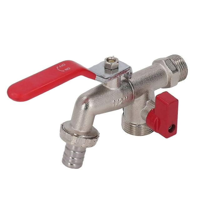 Double Valve Faucet 1 Inlet 2 Outlet Washing Machine Zinc Alloy Ball Valve Garden Accessories