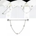 thumbnail image 2 of Milisten Collier Épingle Boules Rondes Col à Visser Chemises de Bar Cravate Décor Cravate Broche Col Épingle avec Chaîne (Argent), 2 of 5