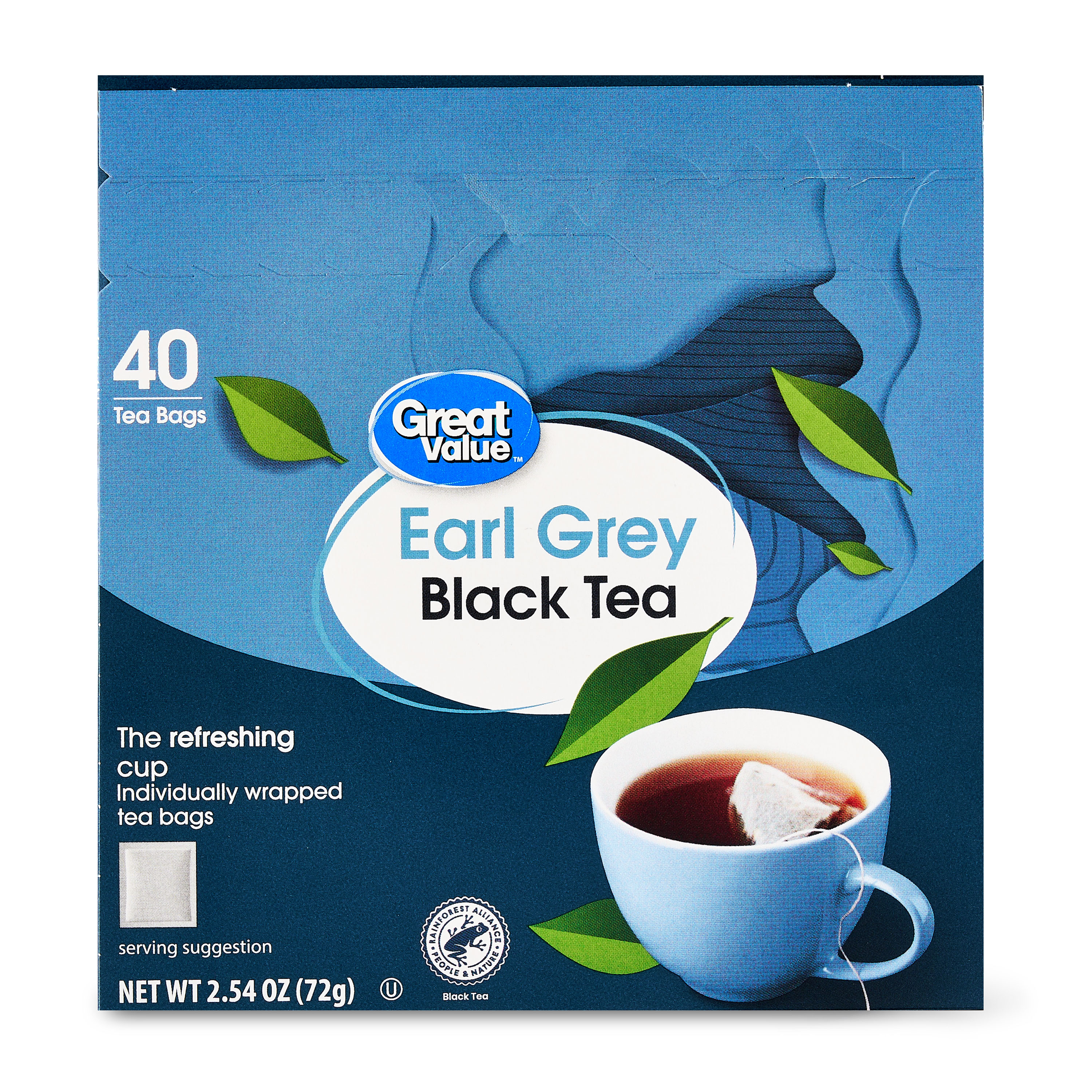 Great Value Earl Grey Black Tea Bags, 2.54 oz, 40 Count