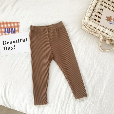 

Hunpta Infant Newborn Baby Girls Ribbed Solid Lace Edge Pants Trousers Leggings Outfits Clothes