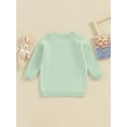thumbnail image 4 of Suealasg Toddler Baby Girl Boy Knit Sweater Newborn Long Sleeve Crew Neck Letters Embroidery Knit Pullover Sweater Infant Girls Boys Easter Clothes 0-24 Months, 4 of 9