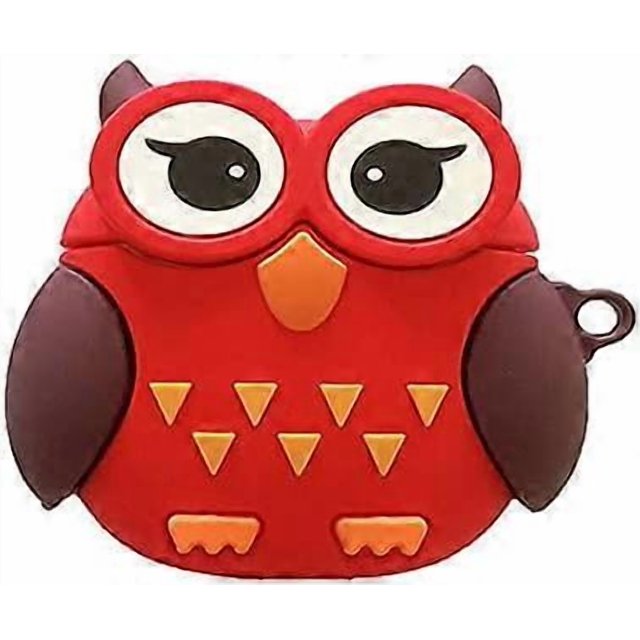 Case for AirPods Pro/3, Cute Funny Creative Big Eyes Red Night Owl Earphone Case, Soft Silicone Earphone Charging Case Cover Protective Skin for AirPo