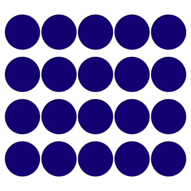 Unique Bargains Autocollant de Sol Rond 3,5 Pieds pour Salle de Classe, Marqueur à Pois Adhésif, Vinyle Imperméable, Enseigne d'Alignement, Bleu Foncé, Lot de 20