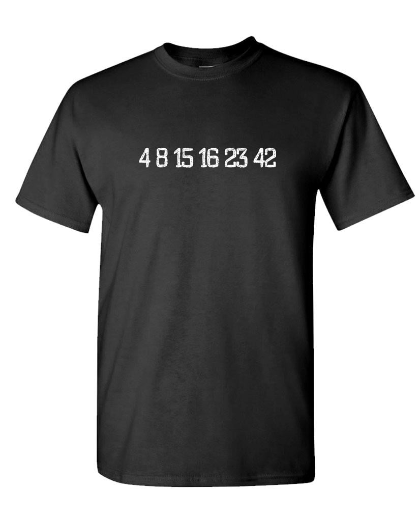 LOST NUMBERS 4 8 16 23 42 - mystery tv show - Mens Cotton T-Shirt ...