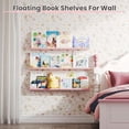 thumbnail image 6 of Pink Shelves for Wall Pink Room Decor for Teen Girls Bedroom Living Room Game Room 6 Pack Wall Mounted Wood Shelves for Picture Plants, 6 of 7