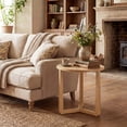thumbnail image 4 of Gymax Round Side Table w/Sturdy Rubber Wood Legs & Triangular Structure for Bedroom Natural, 4 of 10
