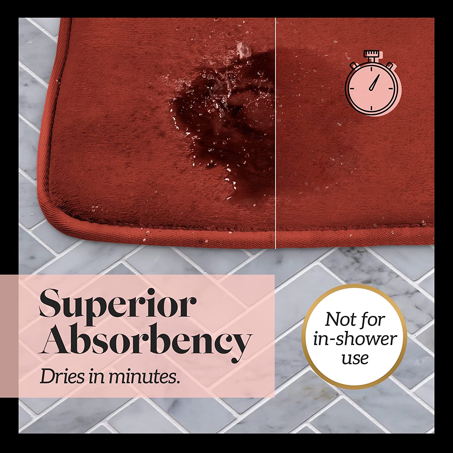 Bath Mats for Bathroom Non Slip - Autumn Glaze 17" x 24" Memory Foam Bathroom Rugs - Quick Dry Bath Mat