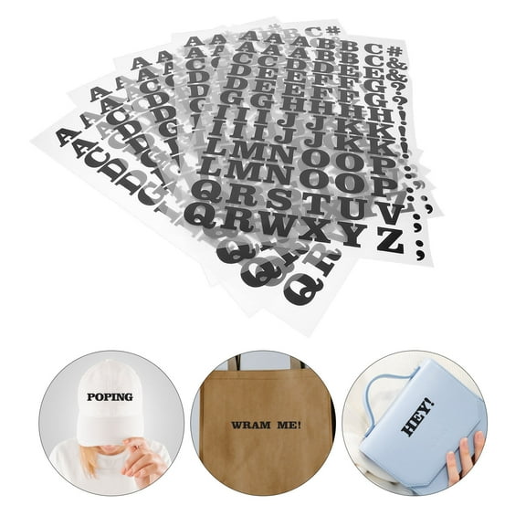 PAMINGONO 5Pcs Letter Patches for Clothing with Heat Transfer Iron On for Fabric and Books