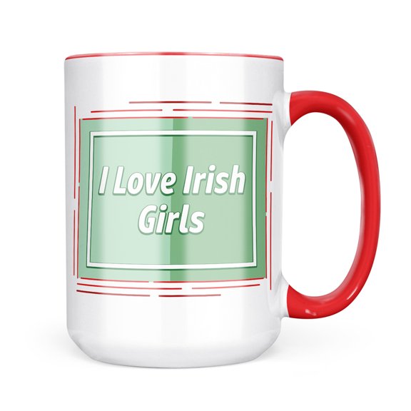 Christmas Cookie Tin I Love Irish Girls St. Patrick's Day Modern Green Mug gift for Coffee Tea lovers