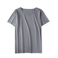 thumbnail image 7 of Taqqpue Men’s V Neck Shirts Casual Solid Color Short Sleeve Gym Athletic T Shirt Fashion Loose Fit Cotton Blouse Workout Bodybuilding Tee Top, 7 of 7