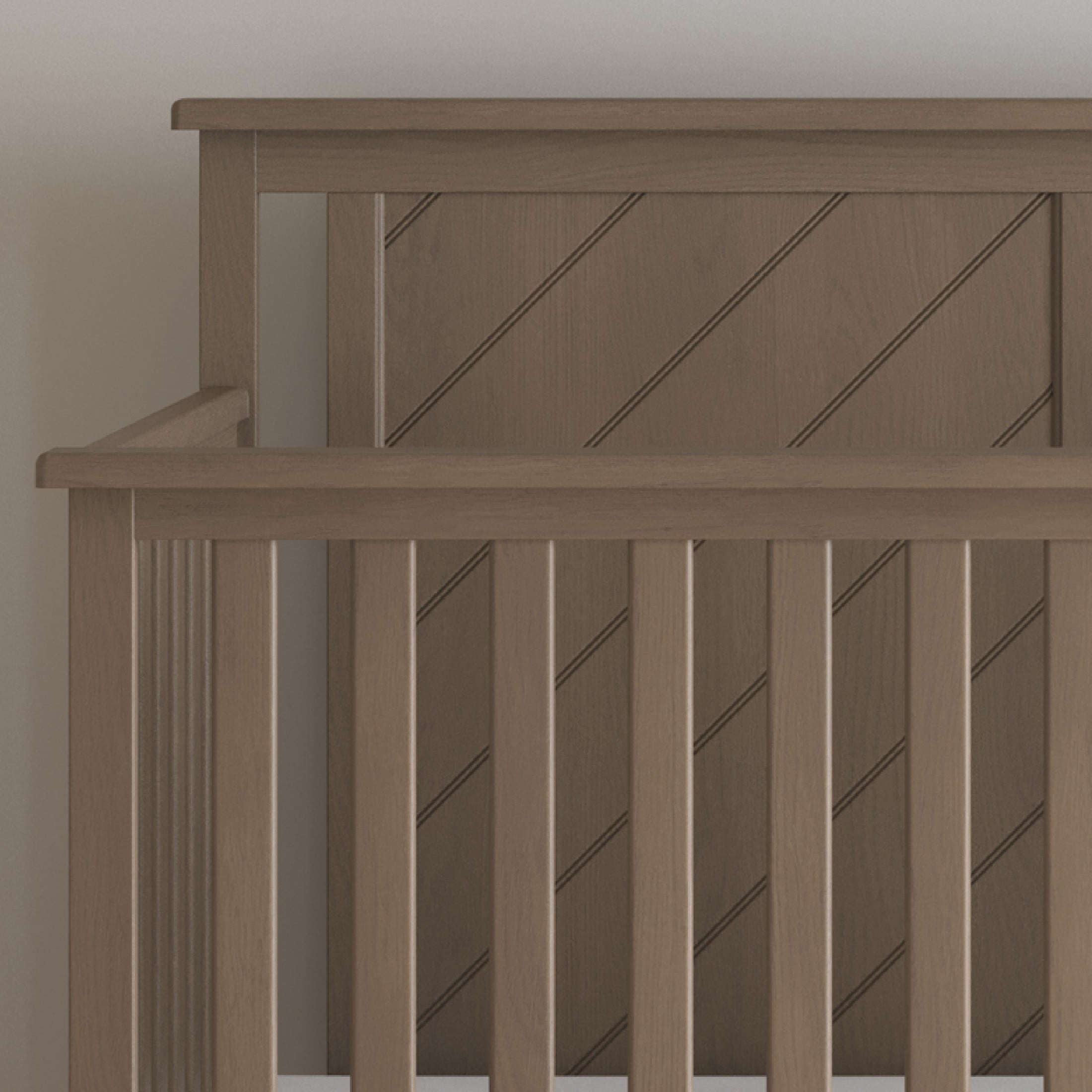 Child Craft Hampton Flat Top Crib and Changing Table Nursery Set, 4-in-1 Convertible, Dusty Heather, 2-Piece