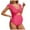 Pink, variant on yueewhu Ruffle Ribbed Maternity Swimsuit One Piece High Waisted Pregnancy Bathing Suits Push Up Swimwear (Black, L)