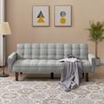 thumbnail image 2 of Aukfa 74" Square Arm Futon Convertible Sofa Bed for Home Office, Button-Tufted Back, Gray, 2 of 10