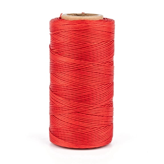 Flat Waxed Polyester Cords Red 1x0.3mm about 284.33 yards(260m)/roll