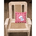 thumbnail image 2 of Carolines Treasures SS4483PW1414 Bedlington Terrier Hearts Love and Valentines Day Portrait Fabric Decorative Pillow, 2 of 4