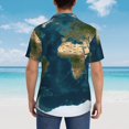 thumbnail image 4 of Vsdgher World Map Print Men's Hawaiian Shirts Button Down Tropical Holiday Beach Shirts Vacation Clothes -Small, 4 of 7