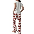 thumbnail image 3 of FAHXNVB Womens Sleeveless Pajama Sets 2 Piece Crew Neck Tank Top and Long Pant Set Hearts Printed Soft Lounge Sleepwear Pjs Set, 3 of 4