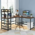 thumbnail image 2 of Tribesigns 59 Inch L Shaped Computer Desk with 4-Tier Storage Shelves, Corner Desk for Home Office, 2 of 5