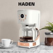 Haden Coffee Machine, 12 Cup Programmable Coffee Maker, Ivory & Copper