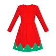 thumbnail image 3 of Girls Dress Christmas Tree Pompoms Long Sleeve New Year 6 Years, 3 of 7