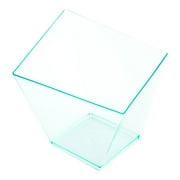 6 oz Square Seagreen Plastic Large Girata Dish - 3 1/4" x 2 3/4" x 3" - 100 count box