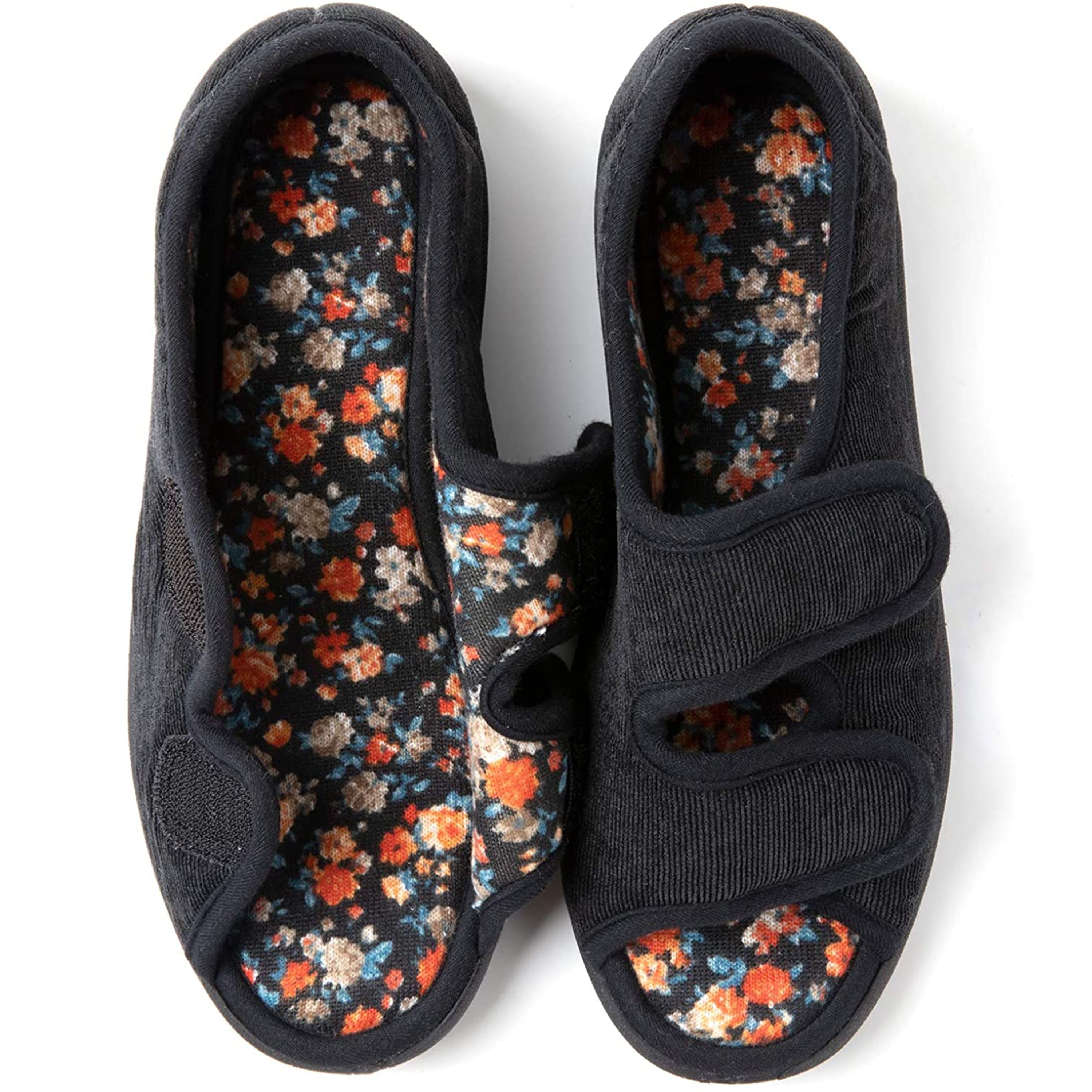 RockDove RockDove Women's Floral Lined Adjustable Slipper with Memory