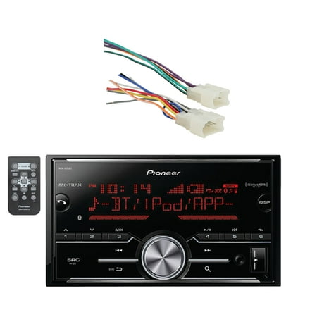 - Pioneer Vehicle Digital Media Double Din Receiver with Bluetooth and Enhanced Audio Functions, Black and Metra Radio Wiring Harness For Toyota 87-Up Power 4 Speakers