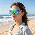 thumbnail image 4 of Wraparound Sports Sunglasses, Lightweight UV Protection Cycling Glasses, Windproof Shield Sunglasses for Cycling Running Driving Fishing Outdoor Sports for Men Women,Green, 4 of 5