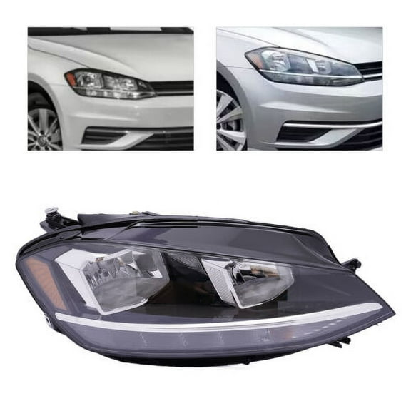 Fits 2018-2020 Volkswagen Golf & GTI Halogen Headlight Assembly Passenger Side